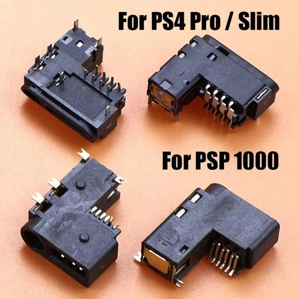 2PCS Black Headphone Jack Host Jack Interface Connector Headphone Interface Replacement Jack Port for PSP 1000/PS4 Slim/Pro