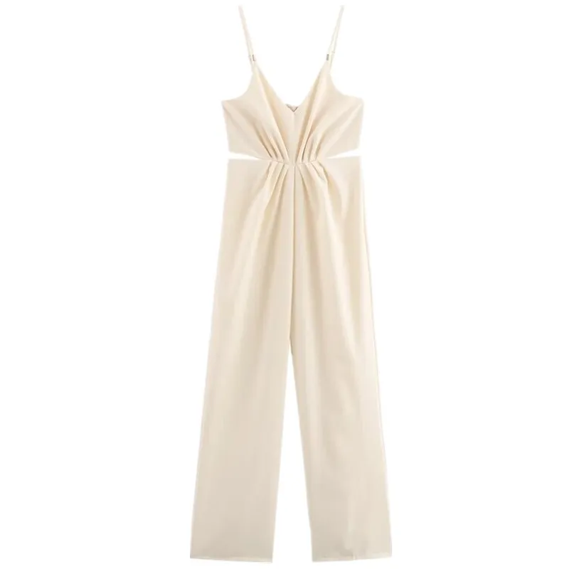

Fall 2024 Women's V-ne Wrap Long Pants One-piece Suit Thin Belted Strap Design Faionable Versatile mid Waist Fit