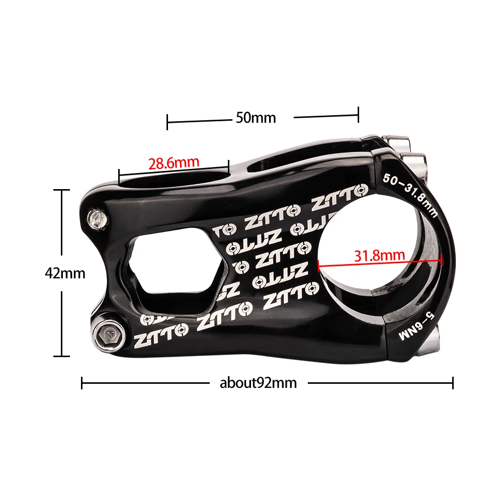 ZTTO 50mm Bicycle Stem MTB High-Strength 0 Degree Rise FR XC AM Enduro For 31.8mm Bike Handlebar 28.6mm Steerer Cycling Part