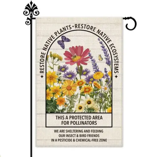 علم حديقة الترحيب من Restore Native Plants، مقاس 12 × 18 بوصة للعطلات على الوجهين...