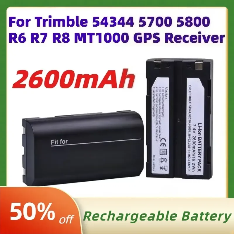2600mAh Lithium-ion Rechargeable Battery for Trimble 54344 29518 46607 52030 5700 5800 R6 R7 R8 MT1000 GPS Receiver
