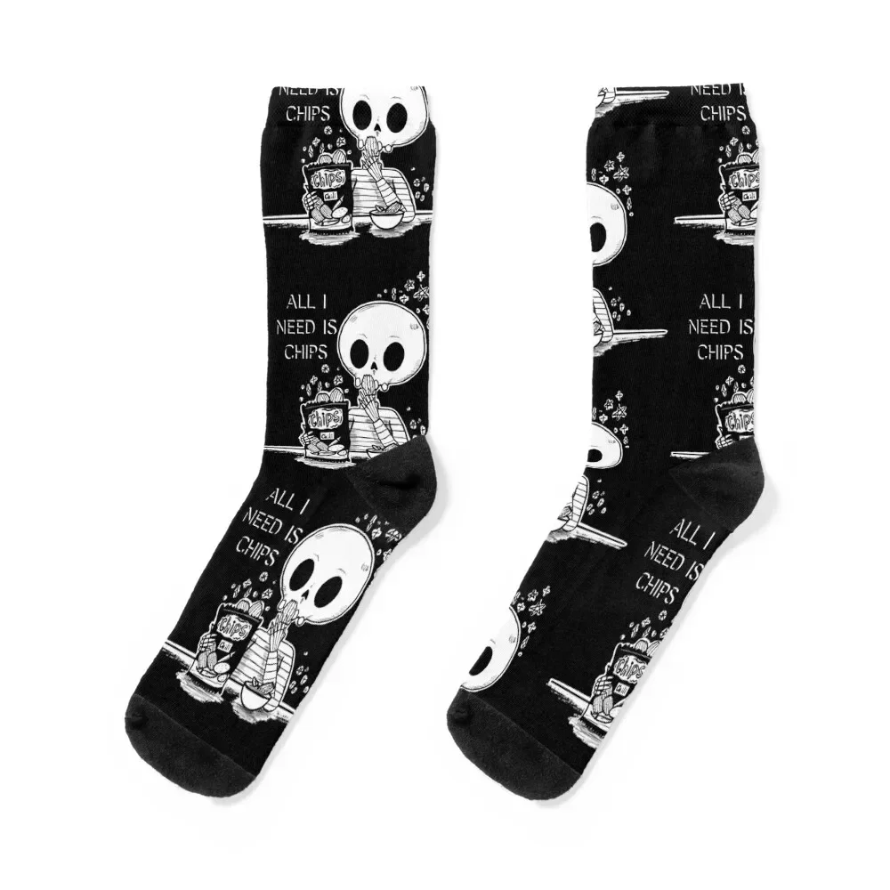 

All I need is chips Socks Stockings man essential Hiking boots Toe sports Man Socks Women's