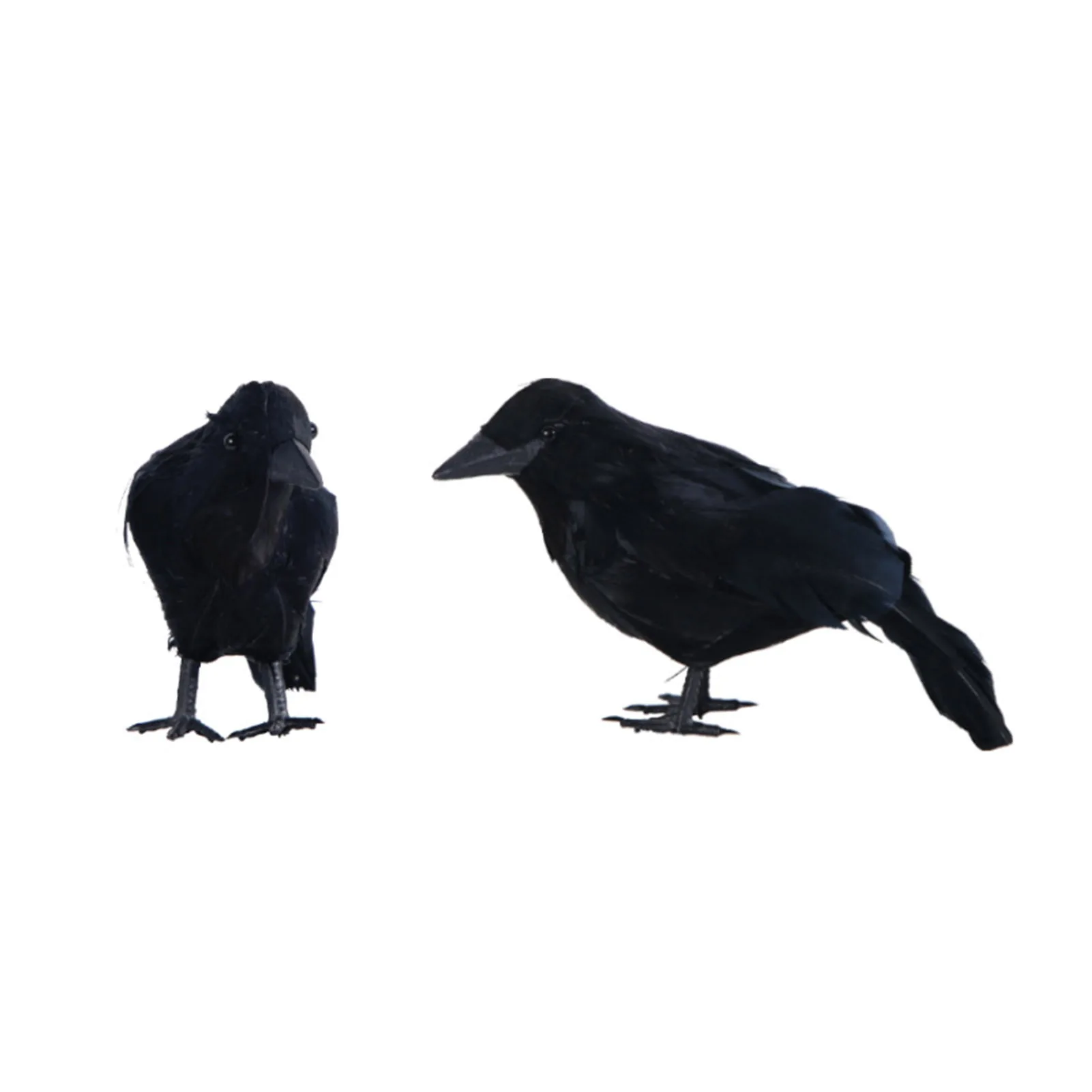 Realistic Crow Ornament Lifelike for Halloween Party Gothic Raven Prop Black Feather Bird Decor Haunted House Accessories