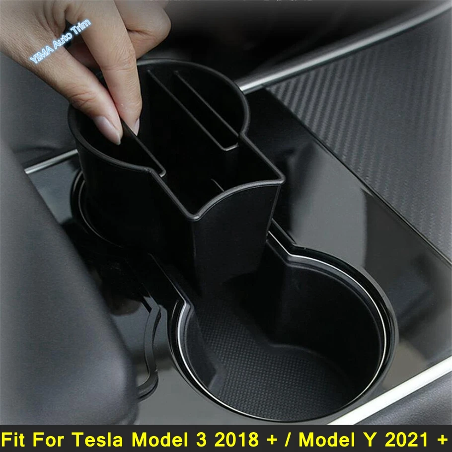 

Central Console Front Seat Cup Holder Storage Pallet Tray Container Box Interior Accessories Fit For Tesla Model 3 2018 / Y 2021