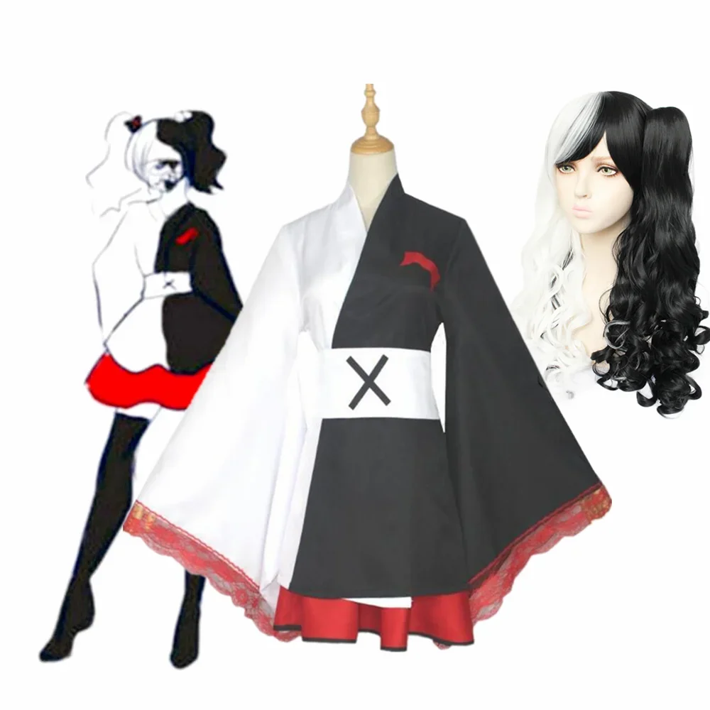 

Anime Danganronpa Monokuma Dangan Ronpa Kimono Pinafores Dresses Women Cosplay Costumes