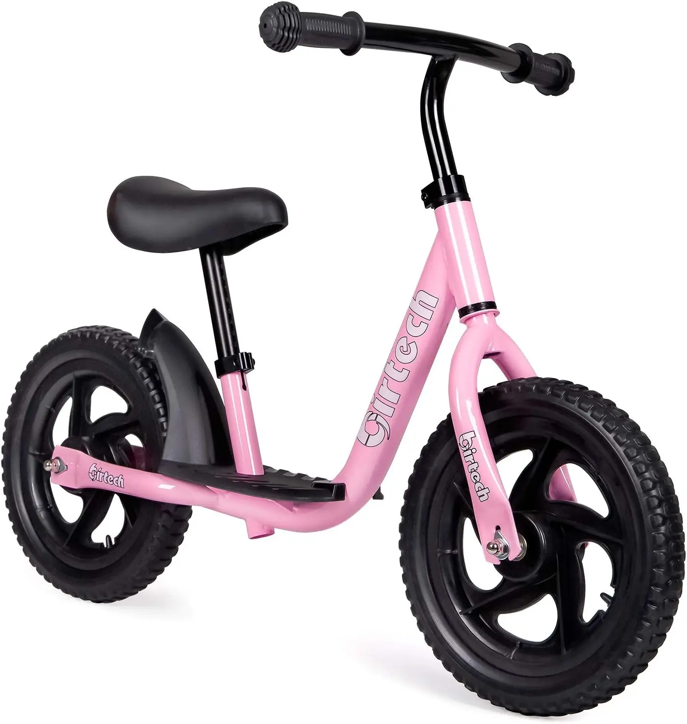 Balance Bike for 2-5 Year Old, 12 Inch Toddler Bike No Pedal Training Bicycle with Adjustable Seat Height, Airless Tire (Pink)