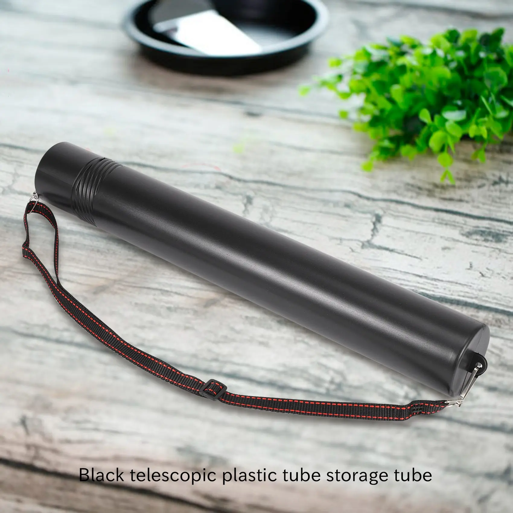 ADP-Black Plastic Drawing Picture Storage Tube Poster Scroll Holder