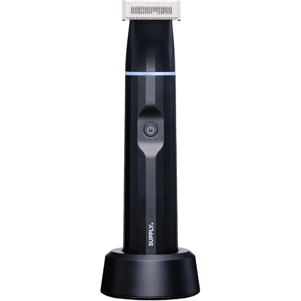Waterproof Precision Grooming Trimmer with Adjustable Length, Long-Lasting Battery, 1 Blade Set, Charging Dock, USB-C Cable, Tra