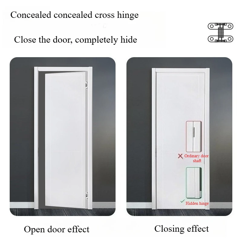 Hidden cross hinge zinc alloy flat dining table hinge folding