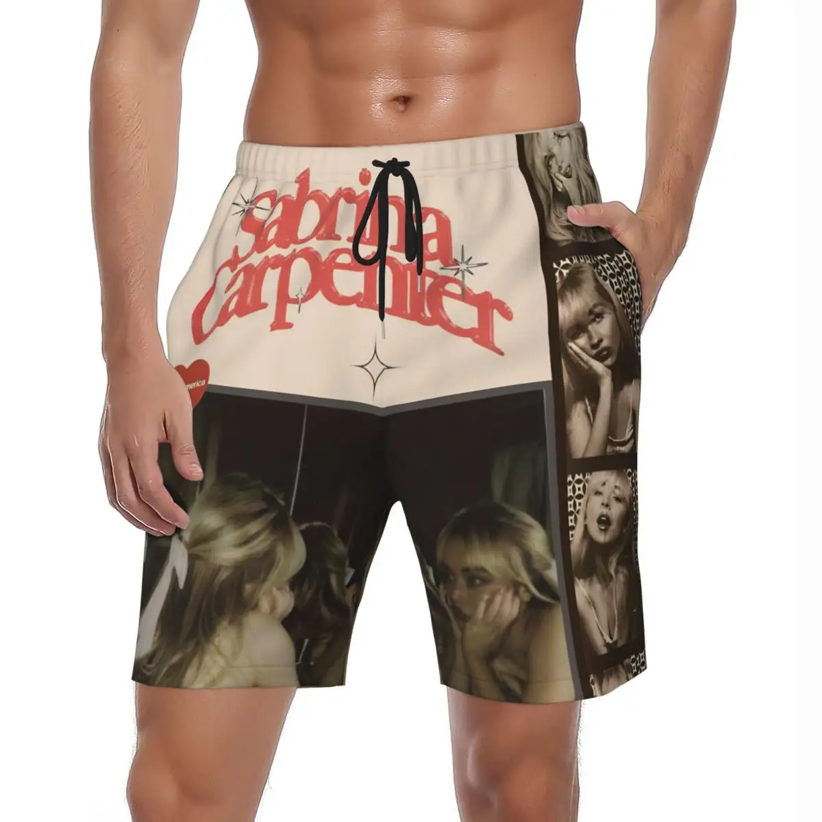 

Bathing Suit Sabrina Carpenter Singer Man's Best Friend Album Board Shorts Board Short Pants Males Sports Fitness Beach Trunks