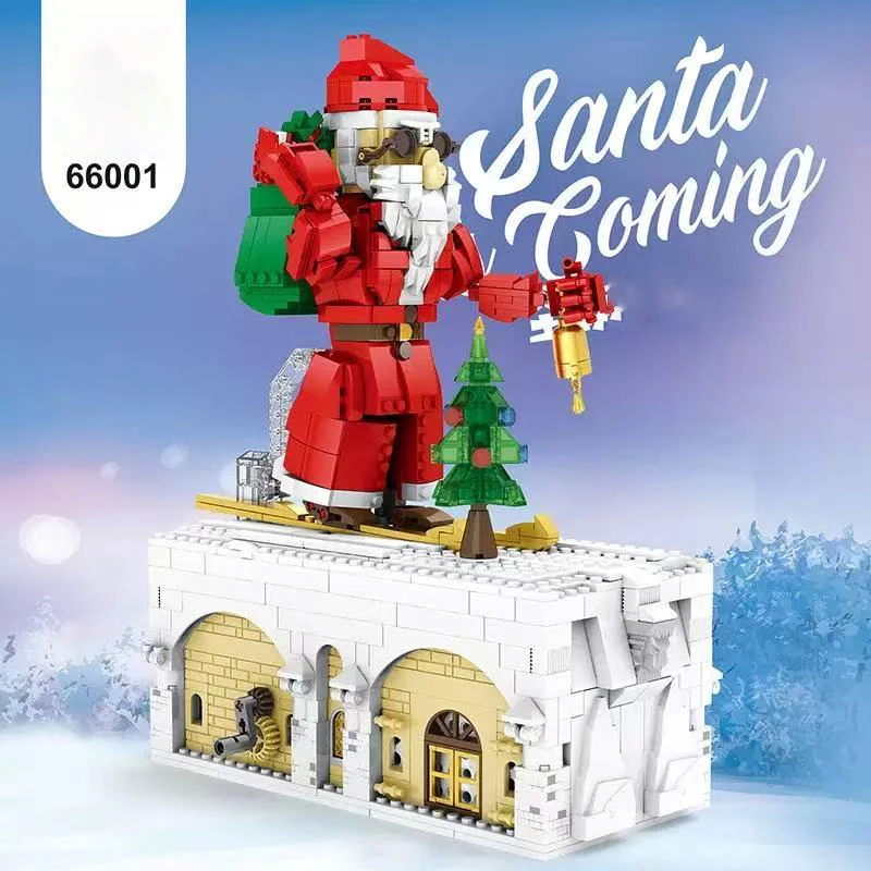 

Christmas gifts, Santa Claus building blocks, holiday decorations, DIY toys, educational toys, children's gifts, toy ornaments