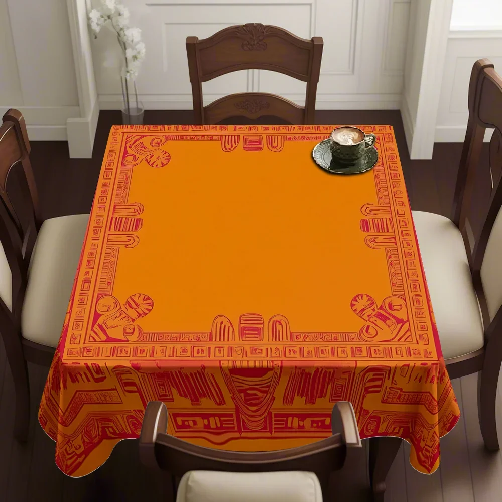 1pc New Style Simple Printed Square Tablecloth, with edge-locking technique, dirt-resistant, and no wrinklesxzj