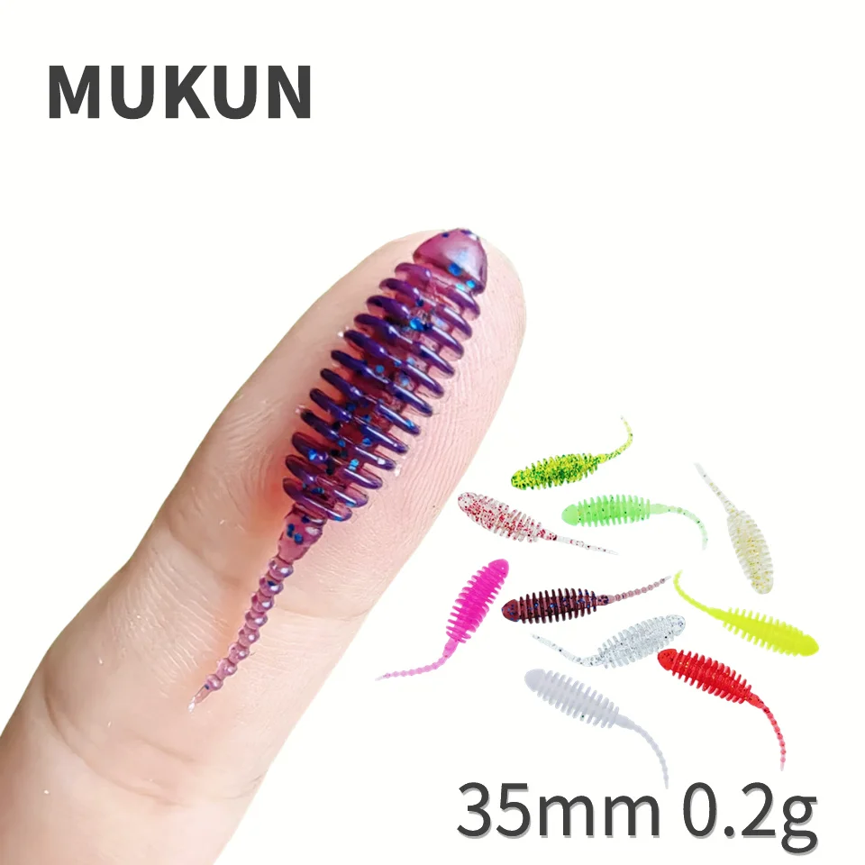 MUKUN 20PCS NEUE AJING Weicher Köder Rockfish Angeln Lockt 0,2g/3,5 cm MINI Künstliche Köder Swimbaits Jig locken Wobbler Wurm Tackle – Detail 1