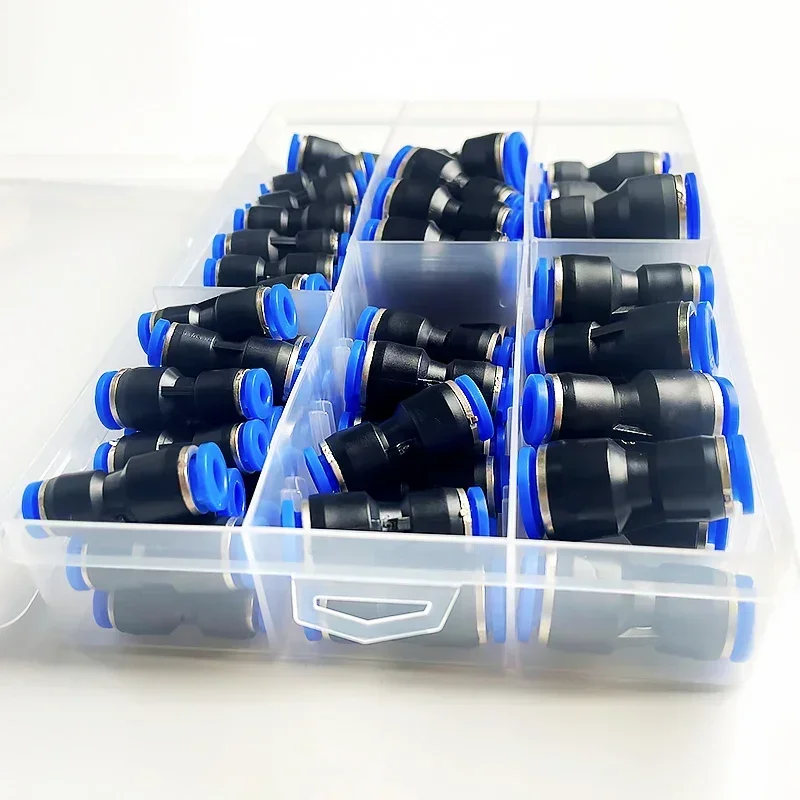 Boxed 61PCs PG 4mm 6mm 8mm 10mm 12mm Pneumatic Fitting PG8-6 PG10-8 PG6-4 PG8-4 PG10-6 PG12-6 PG12-8 Air Pipe Connectors