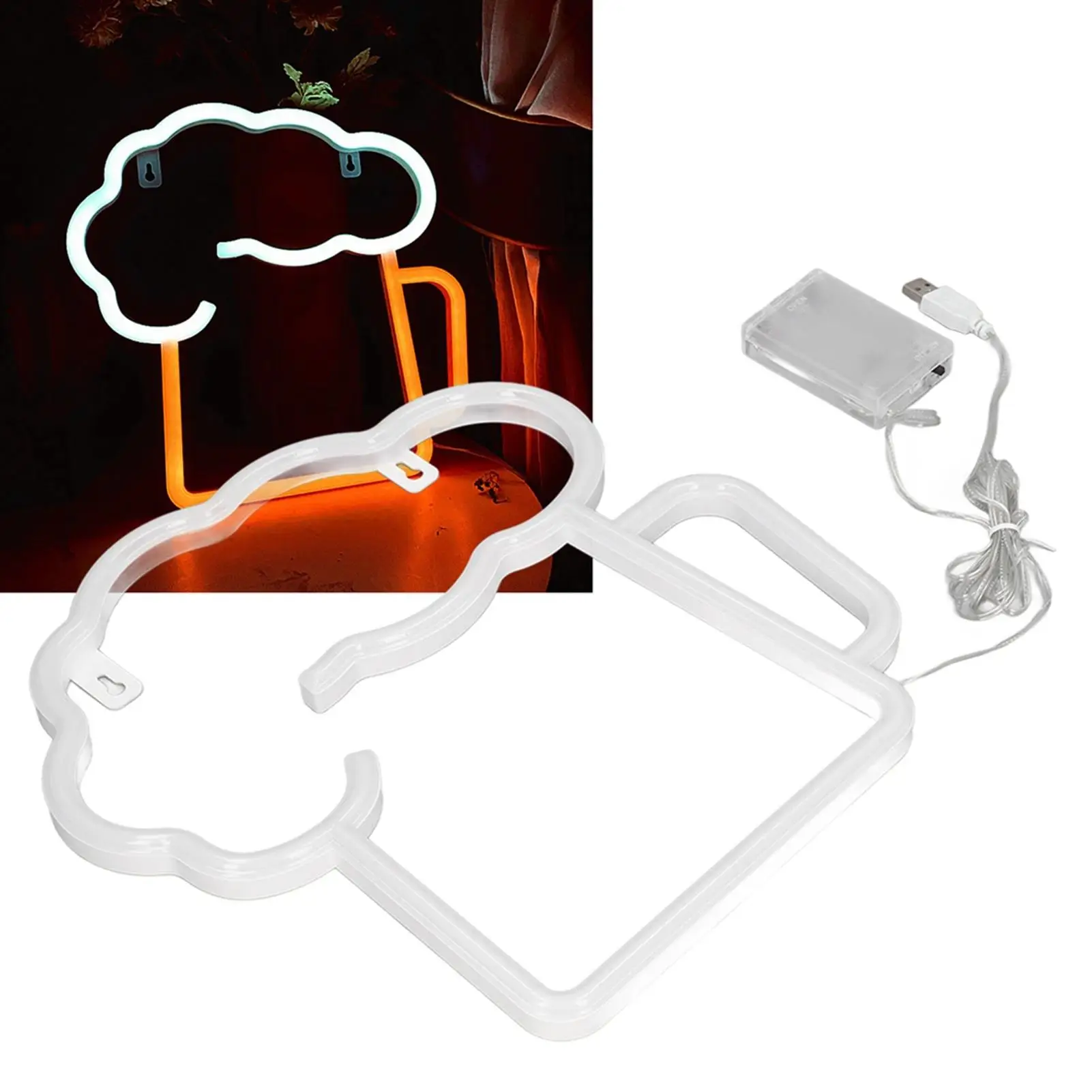 200LM USB Neon Beer Signs - Bright Illuminated Decor for parties & for events