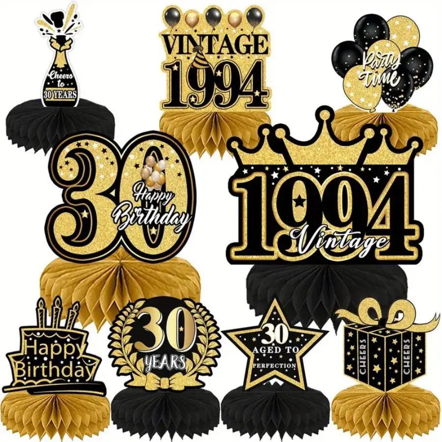 30th,40th,50th Birthday Decorations Honeycomb Centerpieces,1994 Aged To Perfection Vintage Centerpieces For Tables Toppers