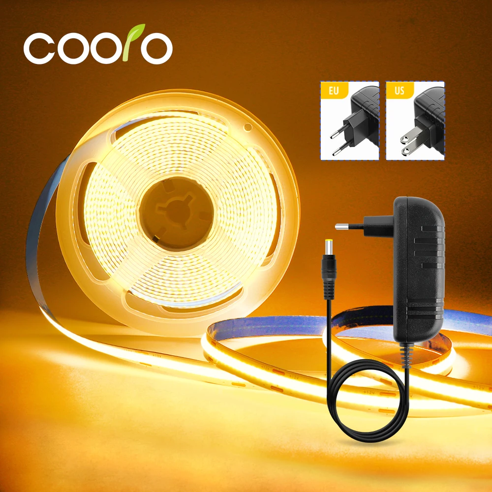 

COB LED Strip DC 12V 24V FOB LED Lights for Room Bedroom Decor 5m High Density Soft Flexible Neon Tape Light Lamp