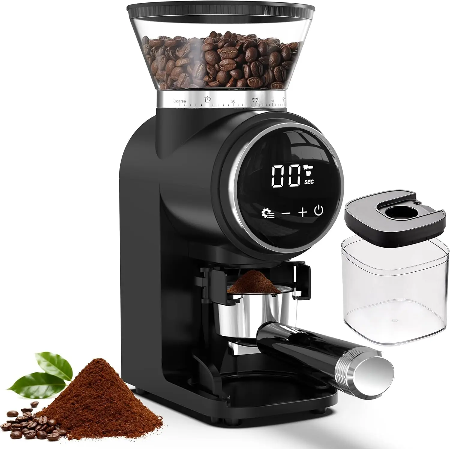 Conical Burr Coffee Grinder Electric, Touch Panel Burr Coffee Grinder with 30 Precise Settings, Compact Coffee Bean Grinder for