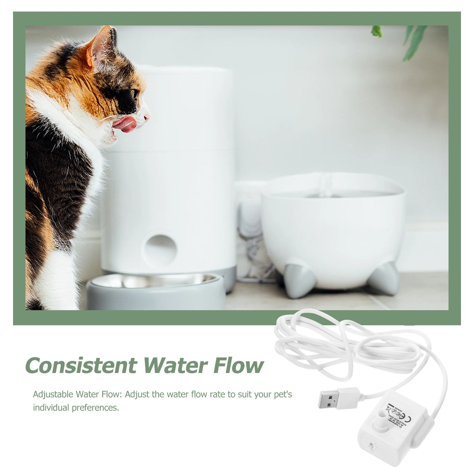 

Pet Fountain Submersible Water Pump for Small Pump For Fountain Cats Dogs Quiet DC Adjustable Flow Small Pumps Pet Supplies
