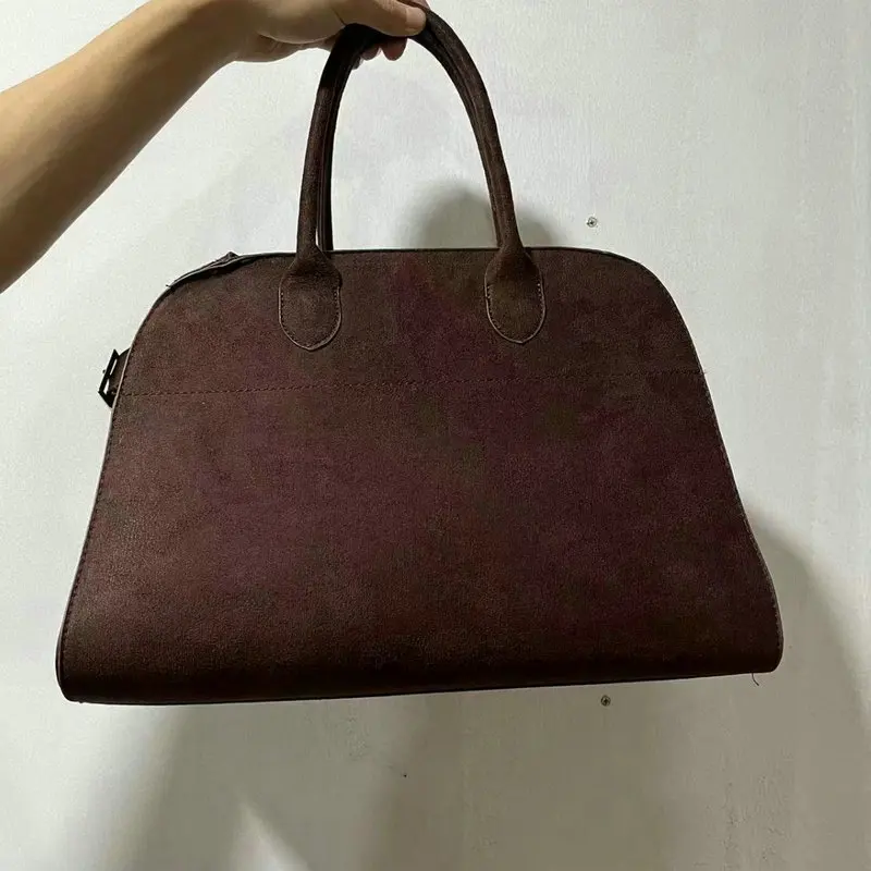 Vintage Luxury Designer Handbags Velvet Large Capacity Brown Travel Tote Bags High Quality Solid Commuter Shoulder Bag For Women