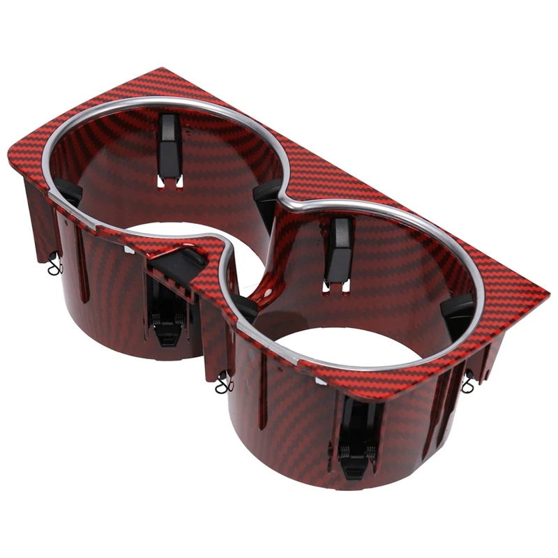 Super Sale Car Center Console Insert Drinks Cup Holder A2226830075 for Mercedes Benz S Class W222 2018-2020 Red Carbon Fiber