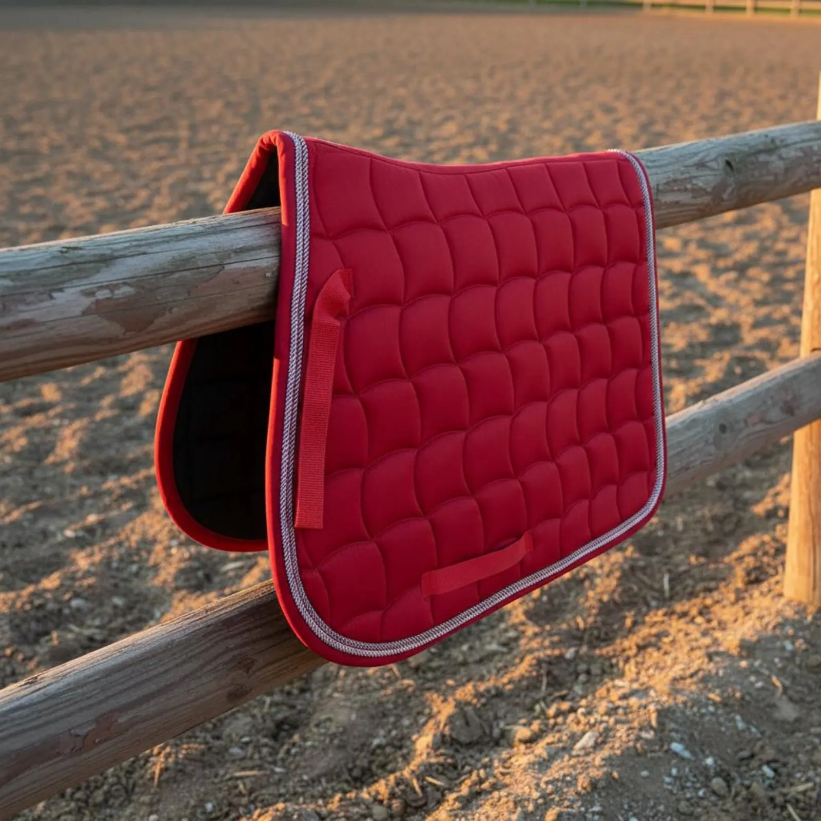 Quilted Saddle Pad Polycotton Material Saddle Pad Equestrian Gear Secure Fit Long-Lasting for Training