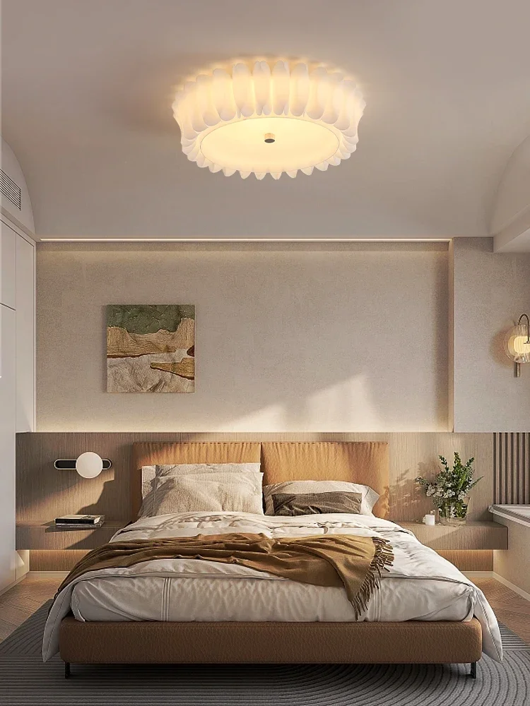 Bedroom Ceiling Lamp French Cream Style Full Spectrum round Room Lamp Warm and Elegant Home