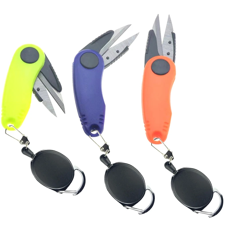 Strumento per nodo rapido Forma di gamberetti Forbici da pesca pieghevoli Kit di corda telescopica Lenza da pesca Taglierina Clipper Pinza Attrezzatura da pesca