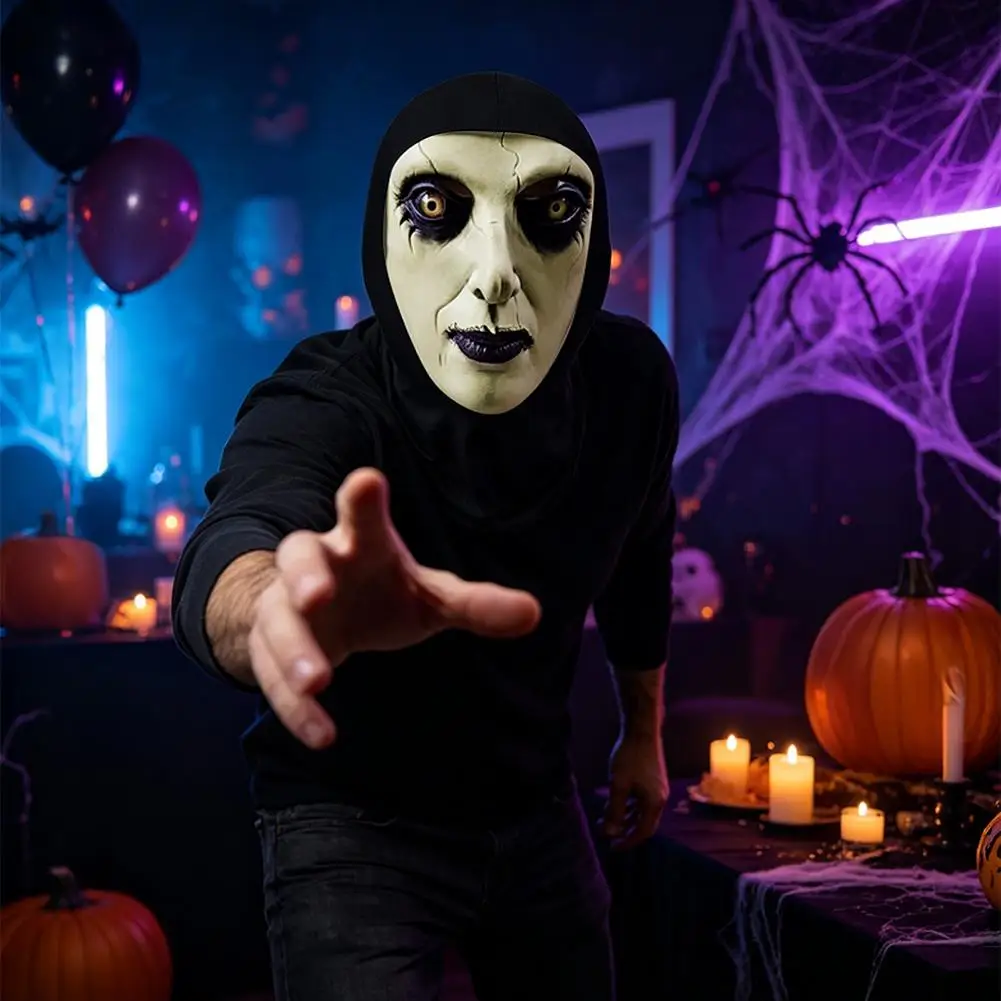 Halloween-Geistergesicht 3D-gedruckte Maske, dehnbares Netz, Vollgesichtsmaske, Totenkopf-Rollenspiel-Kopfbedeckung, Halloween-Cosplay-Horror-Balaclava – Detail 10