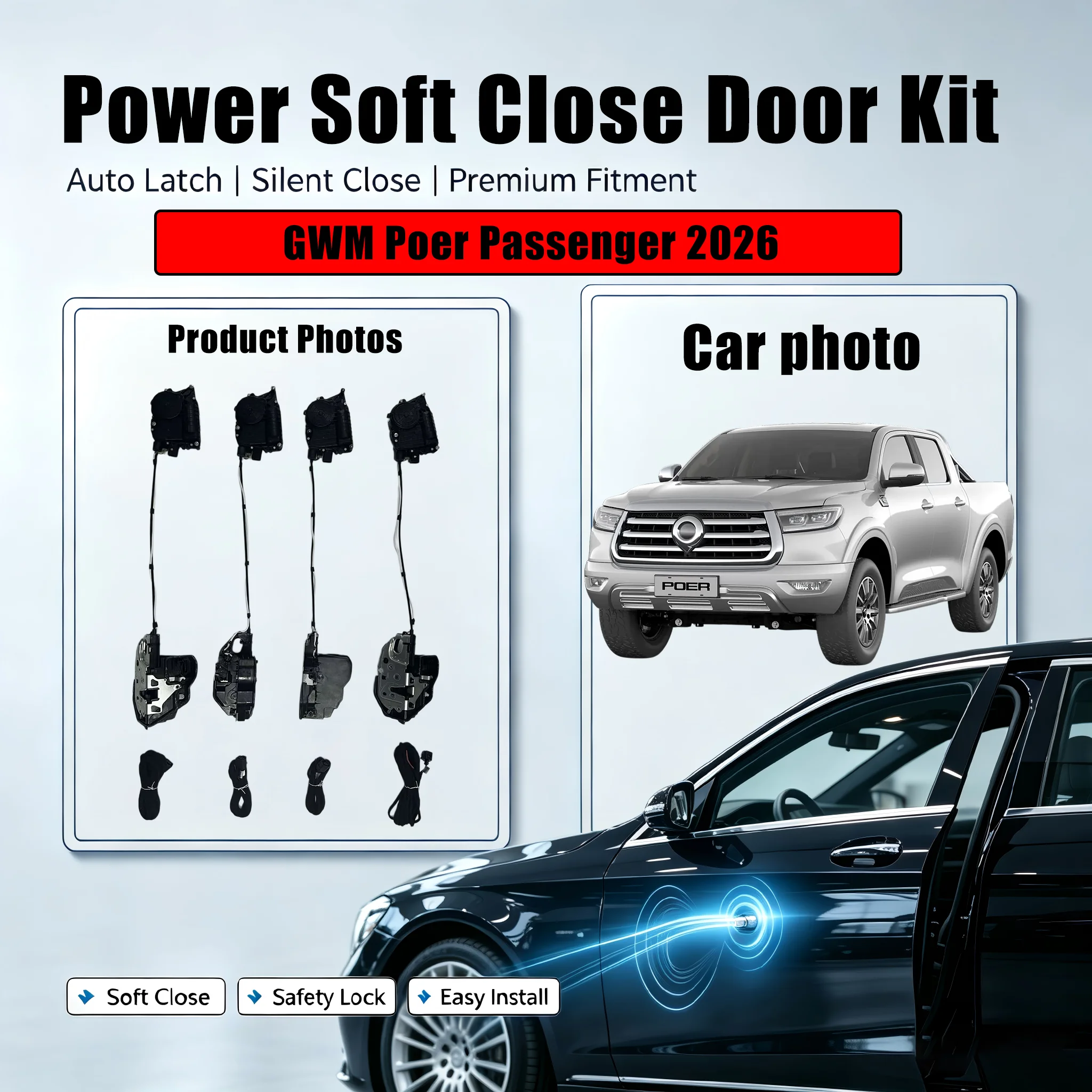 Xcar for GWM Poer Passenger 2026 Car OEM Automatic Soft Close Door Electric Suction Kit Auto Power Closing
