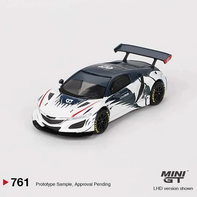 In Stock 1:64 MINIGT 761 NSX GT EVO AlphaTauri Yuki Tsunoda Diecast Diorama Model Collection Miniature Toys