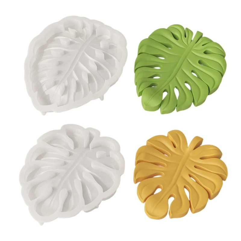 Flexible Silicone Mold Leaves Designs Cup Mats Moulds for Resin Crafts