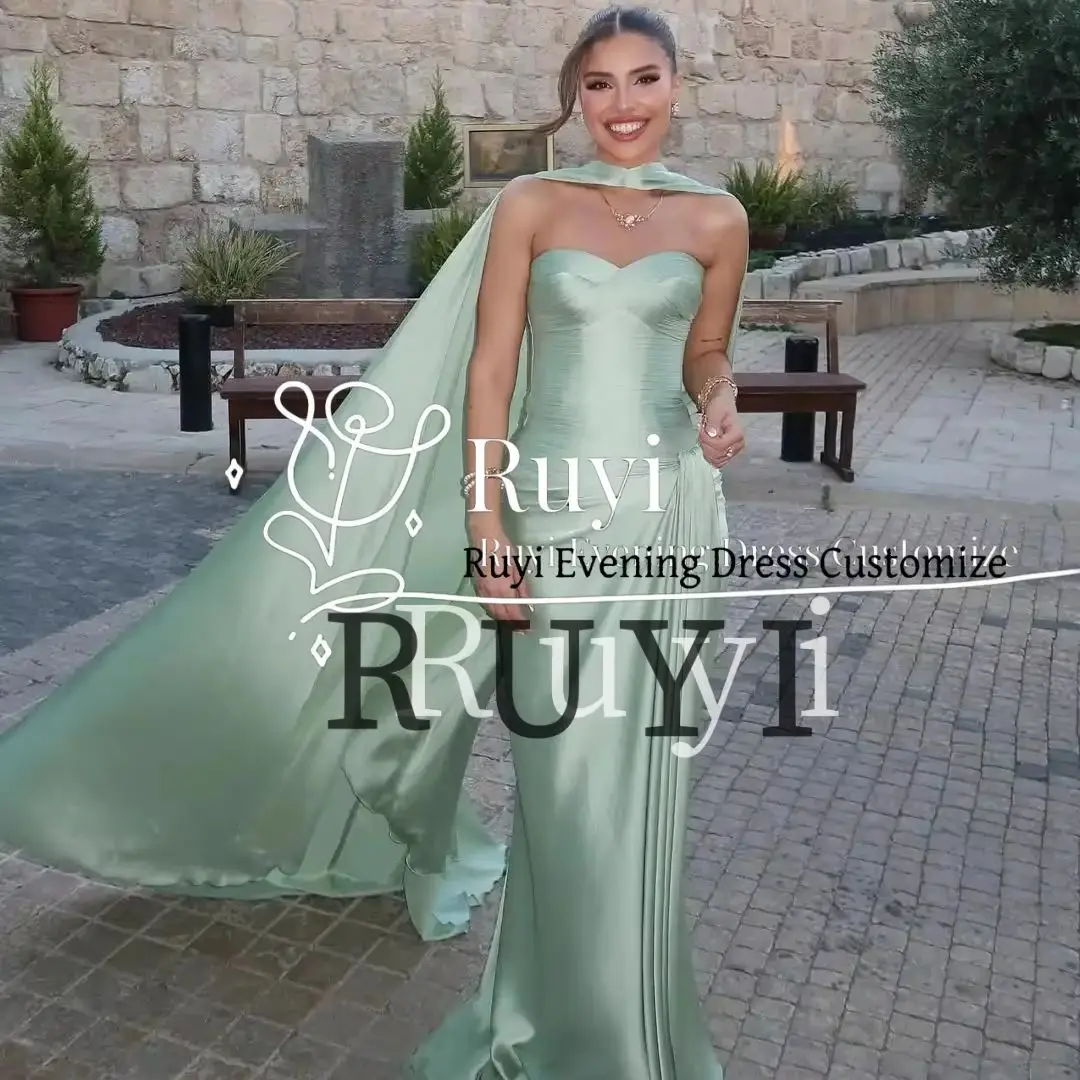 

Customized Sweetheart Neck Pleated Long Cape Evening Dresses 2025 Women Wedding Elegant Party Dress Draped Sleeveless Prom Gown