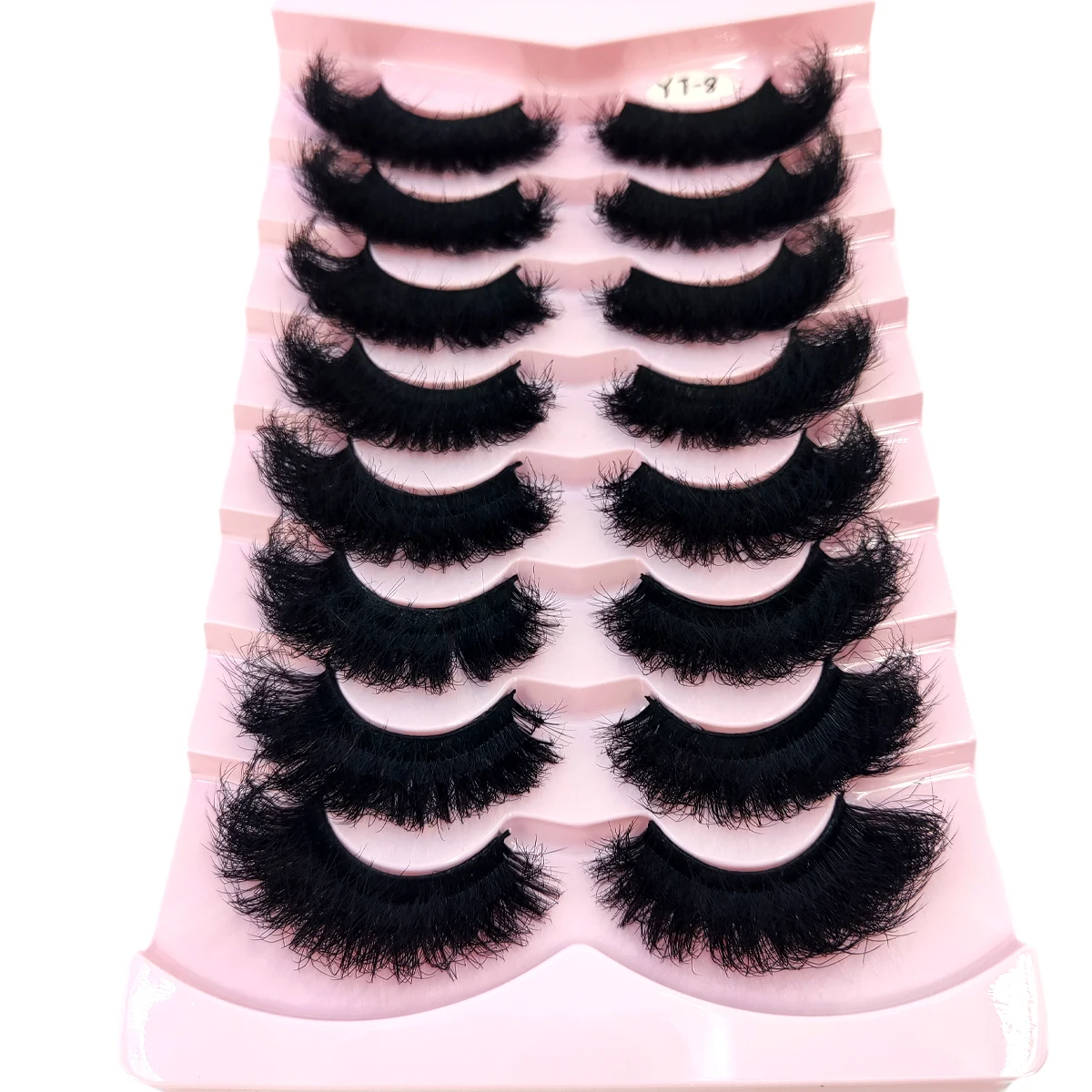 8 ペアの 25 ミリメートル人工ミンクまつげ 3D ドラマチックなつけまつげ手作りふわふわまつげ自然に長いまつげエクステンション