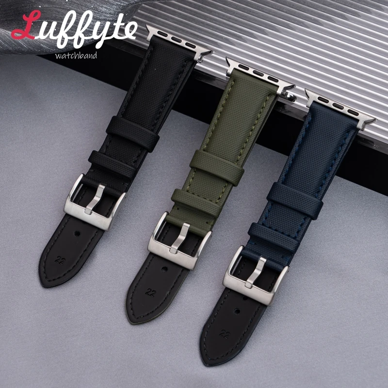 High Quality Sailcloth Watch Strap For Apple Watch 1-10 Ultra SE 2 Bracelet For iWatch 38 40 41 42 44 45 46 49mm Wristband