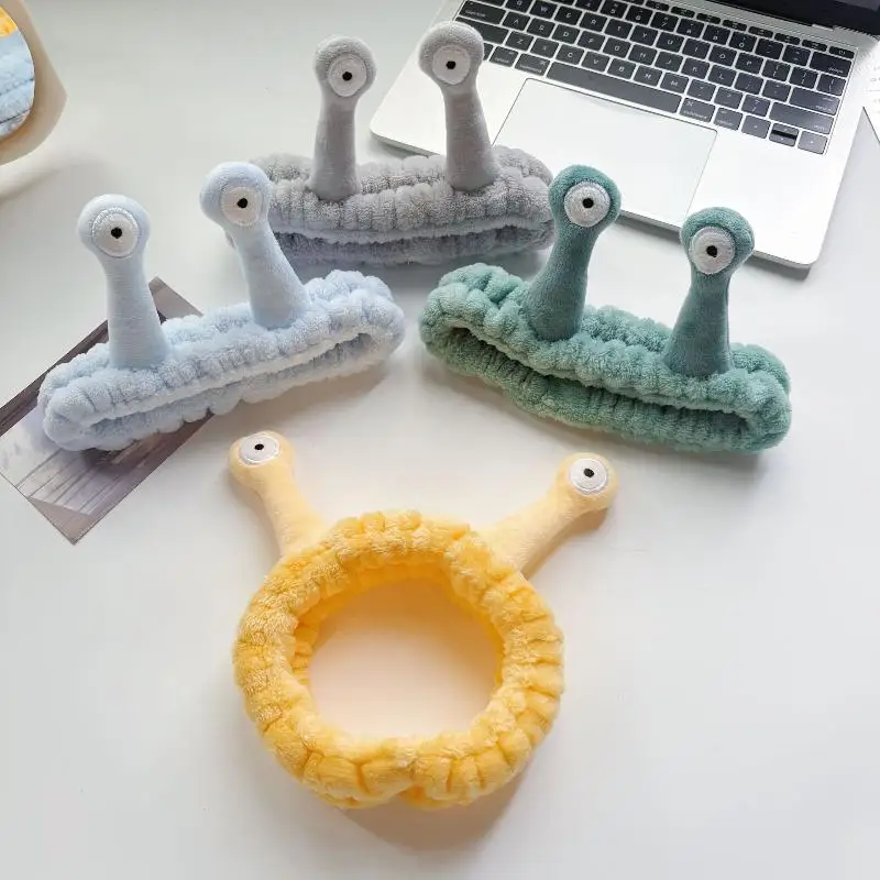 عصابة رأس على شكل آذان حيوانات مع كرة منفوشة من الصوف المرجاني الناعم شريط مرن للنساء مكياج وغسل الوجه والعناية بالبشرة ومستحضرات التجميل #5