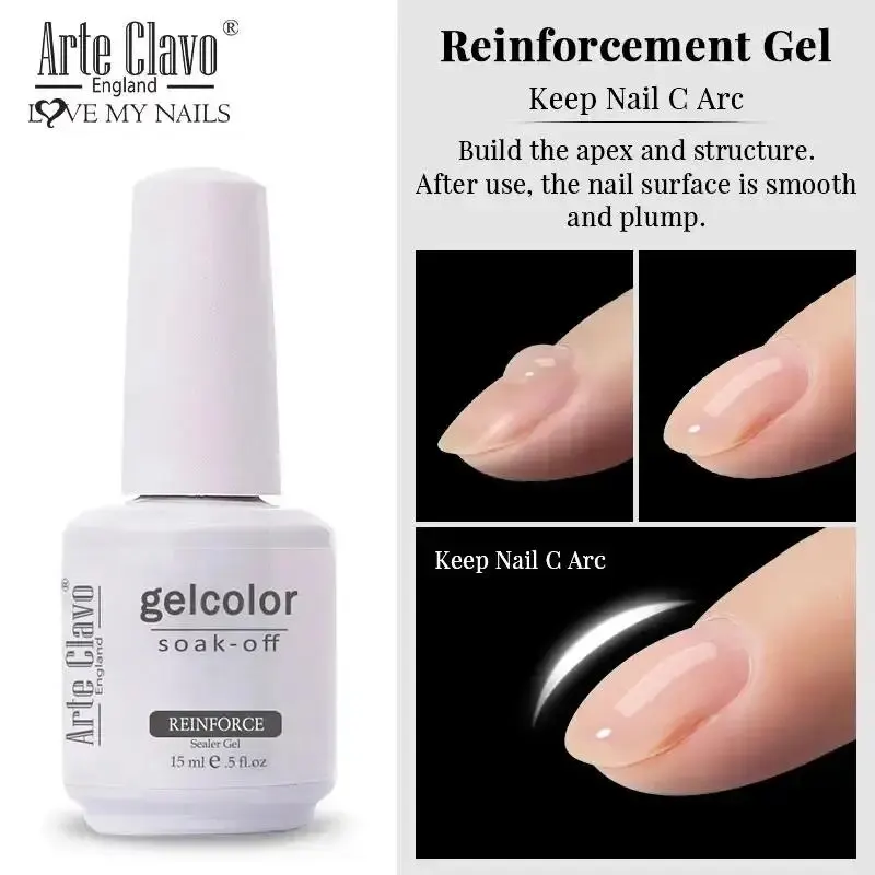 Arte Clavo UV LED Soak off Base Coat Gel Enhancer Nail Gel Polish Matte Top Coat Super Glossy No Wipe Top Coat rinforzare il Set di Gel