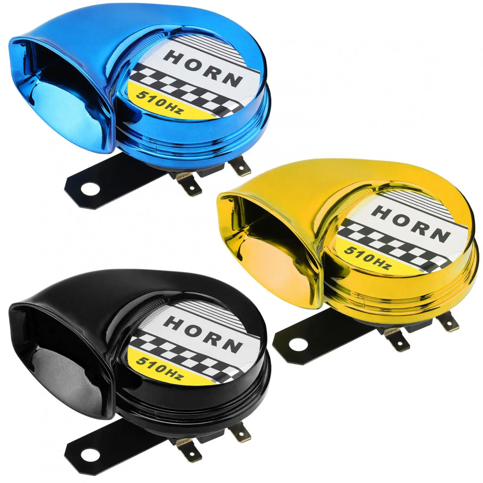 بوق حلزوني شامل للدراجة النارية ، صفارة إنذار للدراجة النارية ، سيارة أوتوماتيكية ، سكوتر ، بوق هواء كهربائي مقاوم للماء ، نغمة عالية ، 12 فولت ، 130 ديسيبل ، HZ