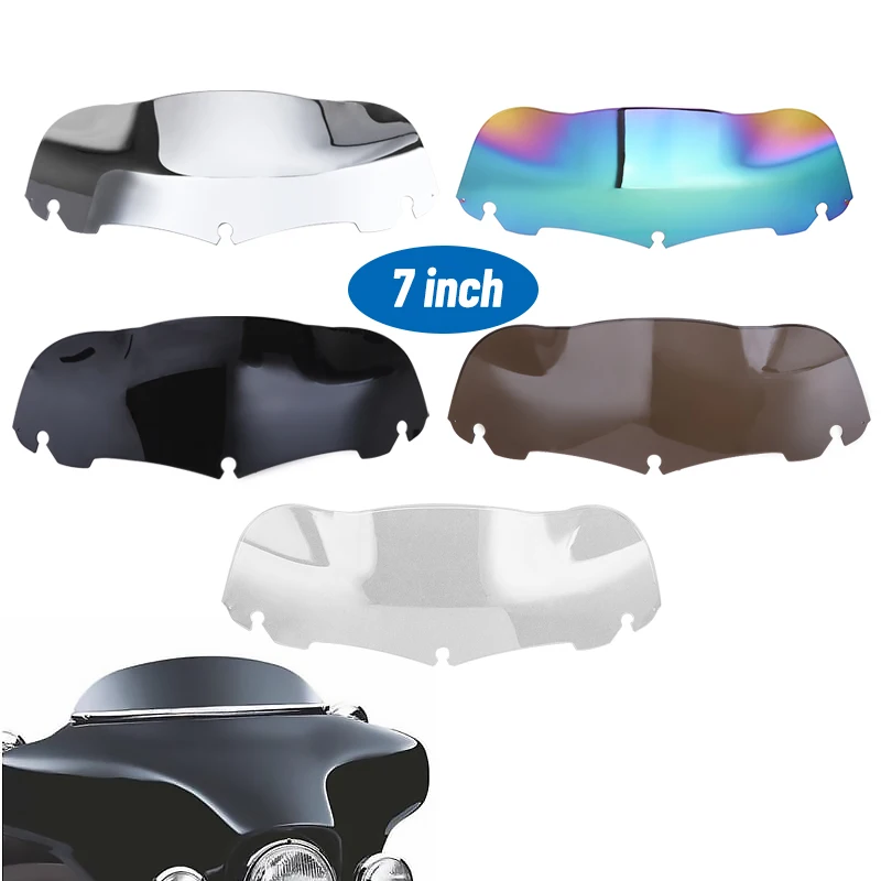 

7" Windscreen Motorcycle Fairing Windshield Wind Deflector Fit For Harley Touring Street Electra Glide Ultra Limited FLHX 14-22