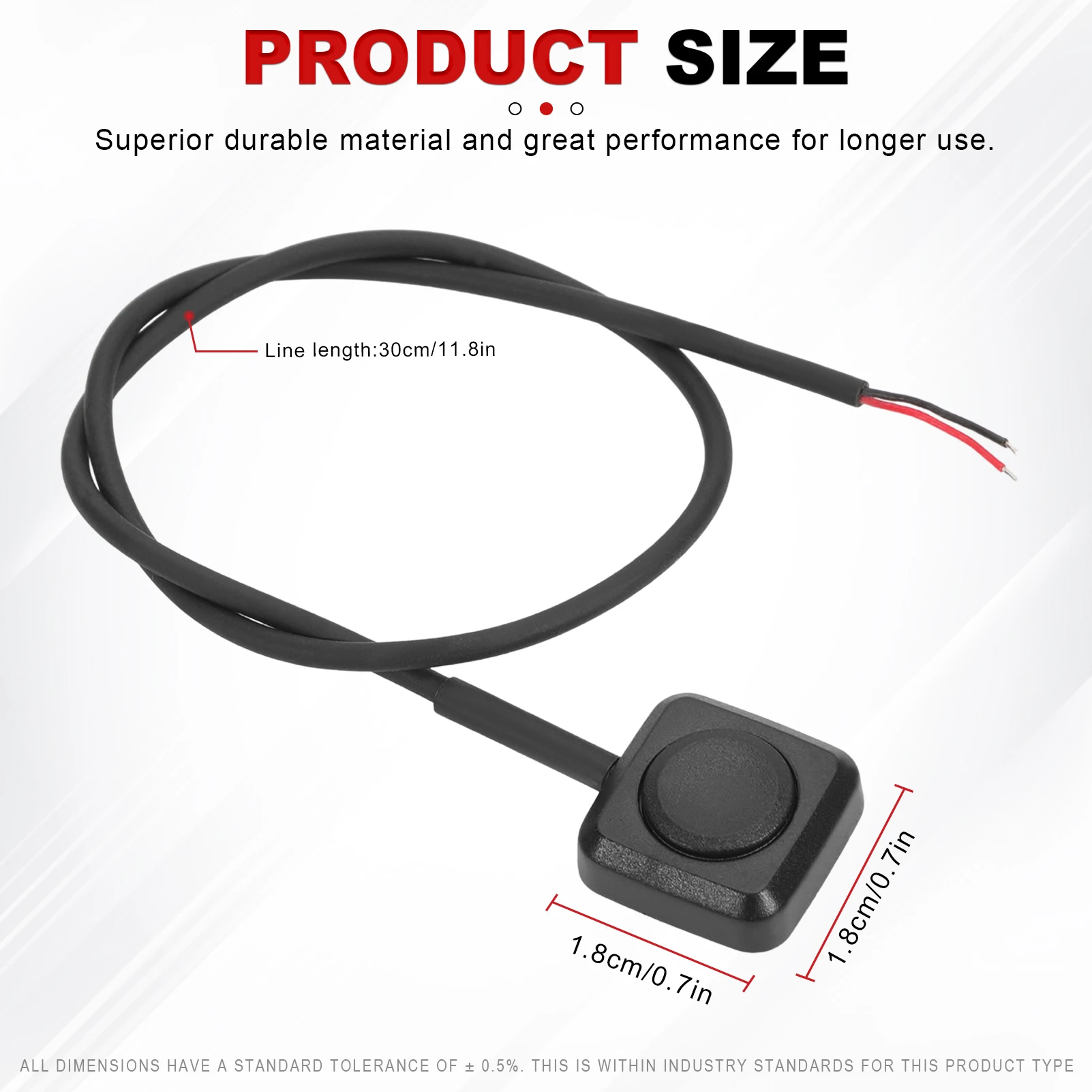 

12V Momentary Push Button on Off Switch Black Plastic Car Alarm Button DIY Flashlight Surface Mount Mini Button Switch