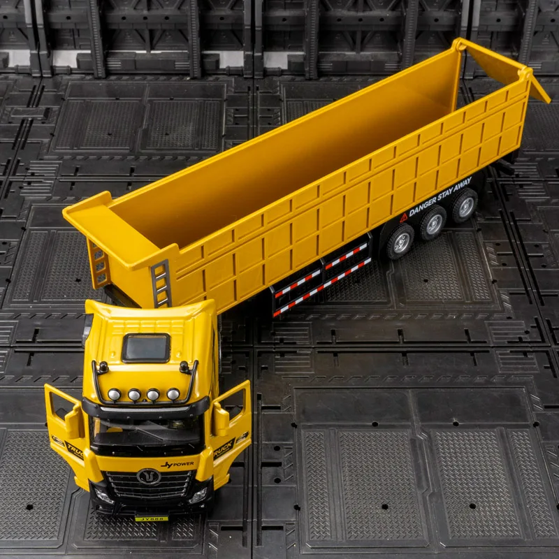 1/50 Trailer Dump Truck Metal Diecast Alloy Toy Car Model Gift For Boys Children Kids Toys Vehicles Hobbies Collection