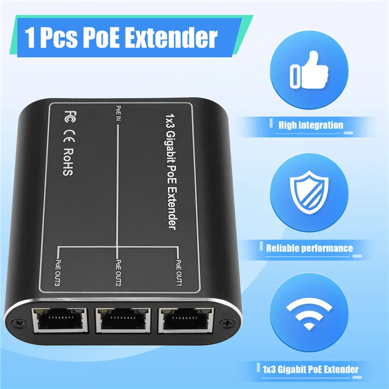 IEEE802.3Af/At 30W Network Poe Signal Gigabit Poe Extender Ethernet Repeater For Security Systems Camera-N34R