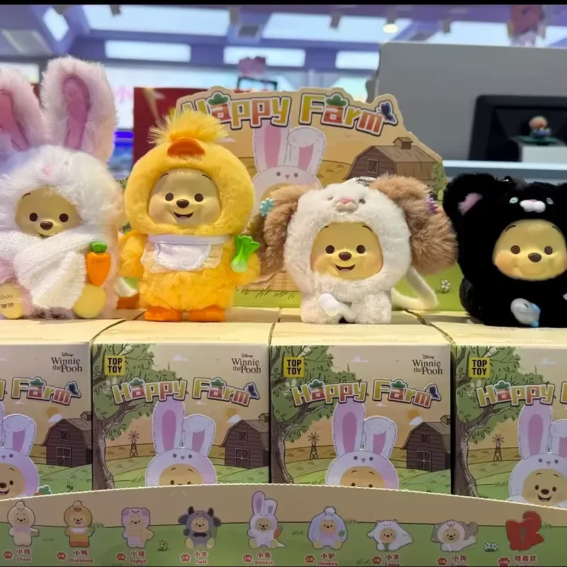 

Toptoy Spot Winnie The Pooh Happy Farm Animal Series: Пушистая виниловая кукла-фигурка в закрытой упаковке, аниме-фигурки, настольное украшение, подарок