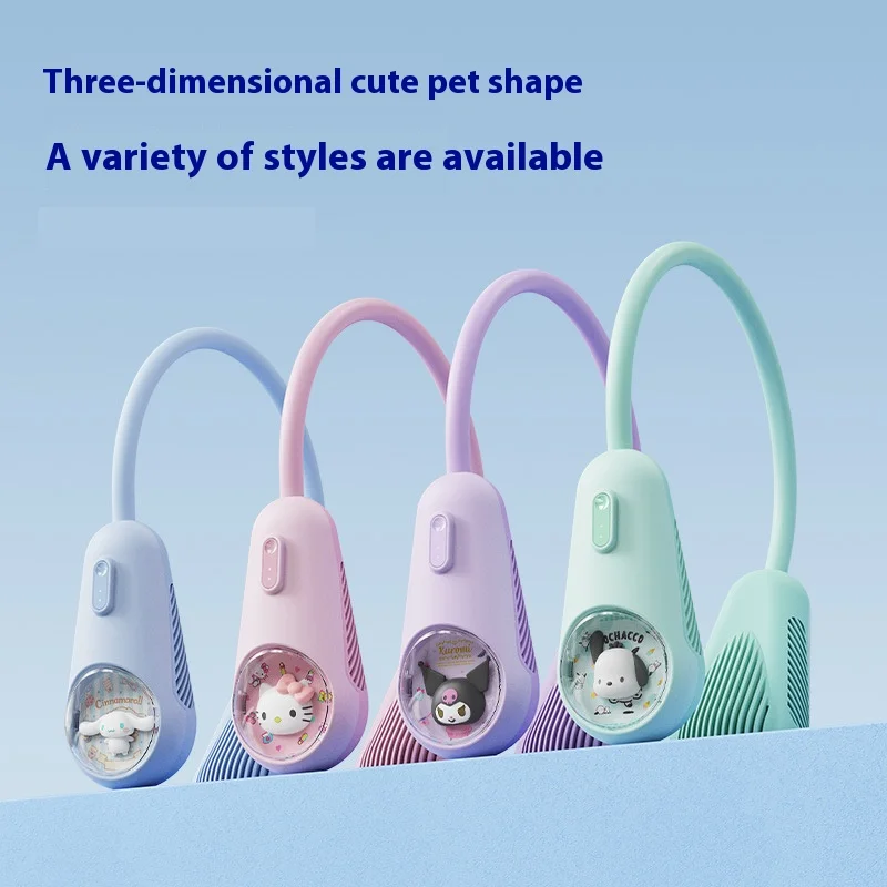 

Kawaii Sanrio Cartoon Neck Fan - Rechargeable&Bladeless for Camping, Office&Fitness HelloKitty Cinnamoroll Portable Neck-Fan