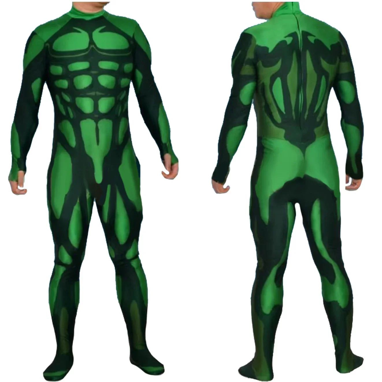 

Man Green Muscle Suit Costume Bodysuit Cosplay Base of Cosplay Superhero Spandex Zentai Bodysuit Male Halloween Costume Outfits