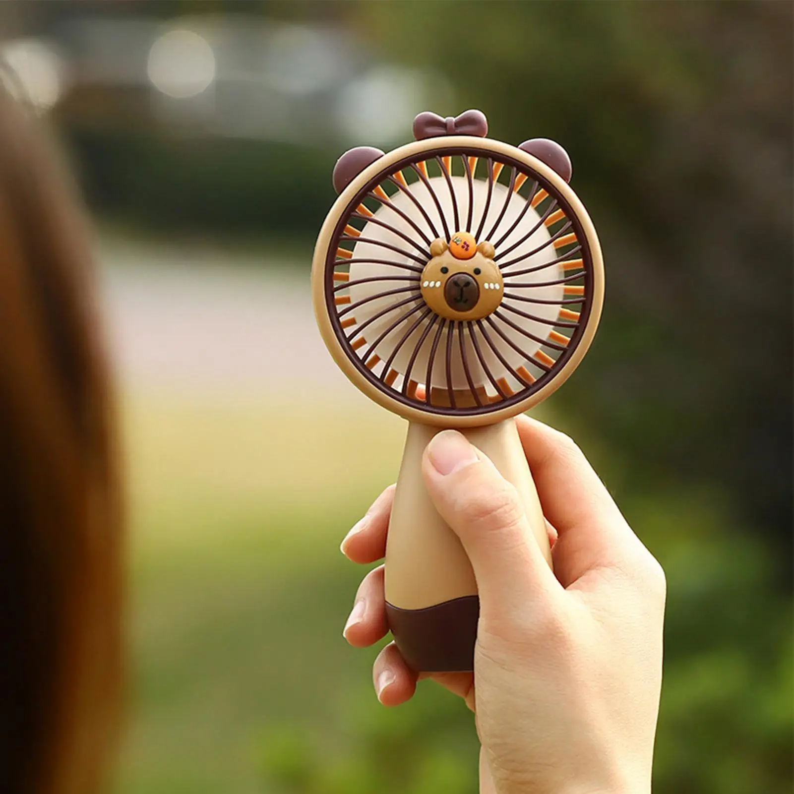 Cartoon Kapibala Handheld Fan USB Rechargeable Portable Fan Rechargeable Cute Capybaraa USB Rechargeable Device Personal Fan