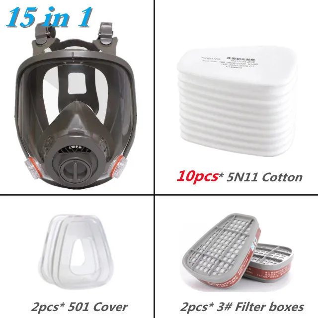Multifunctioneel 6800-gasmasker met drie poorten, industrieel spuiten, vervangbaar filter, organische damp, lasspuitverf, insecticide