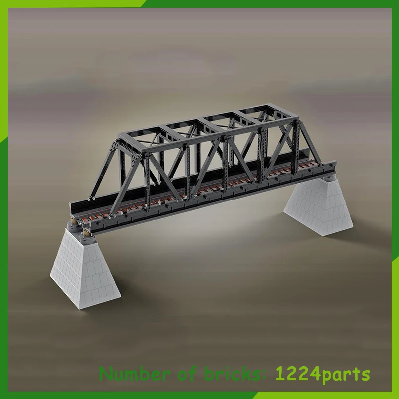 Bloques de construcción MOC para niños, puente ferroviario de juguete de ladrillos para armar armazón de hierro, ideal para regalo de Navidad, código 1224, compatible con 1224 piezas