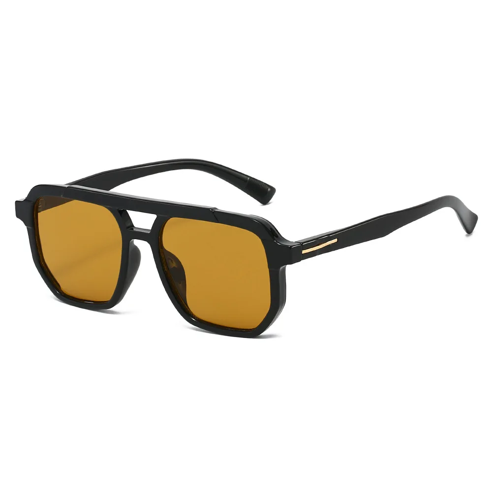 2025 Gafas de sol cuadradas de doble haz Decoración de línea para hombres y mujeres Adecuado para todos los tonos de sol de estilo de aviación