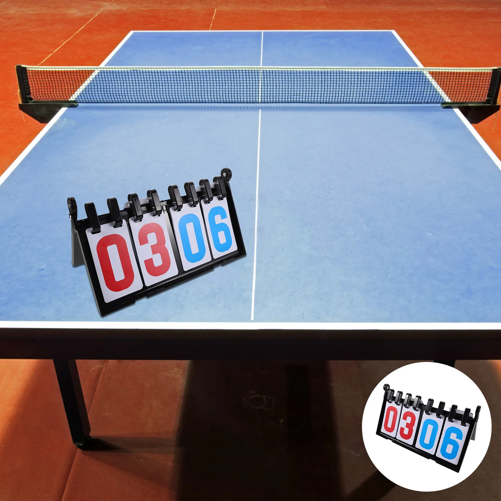

Sports Tabletop Scoreboard 4-Digits Flip Score Keeper Portable for Basketball Volleyball Badminton Soccer Clear Visible Numbers